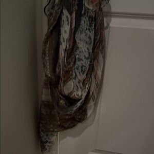 Maurices Blue and Brown Patterned Scarf